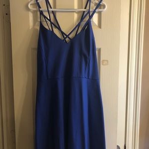 Royal blue strappy party dress 3x